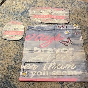 Floral Butterfly Shower Curtain Set